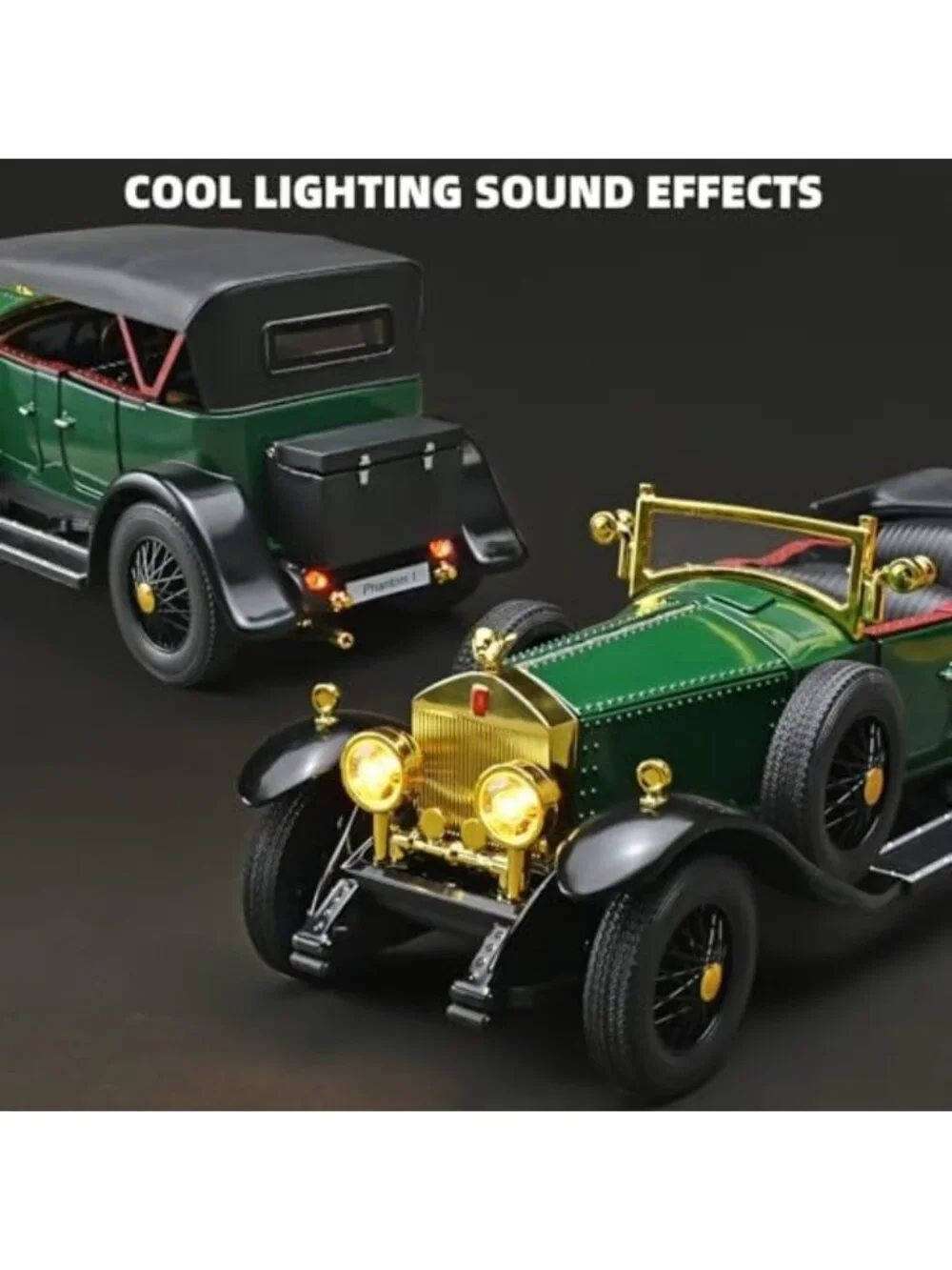 Vintage 1/24 Diecast Phantom Model Car - Green Classic Toy Vehicle Collectible
